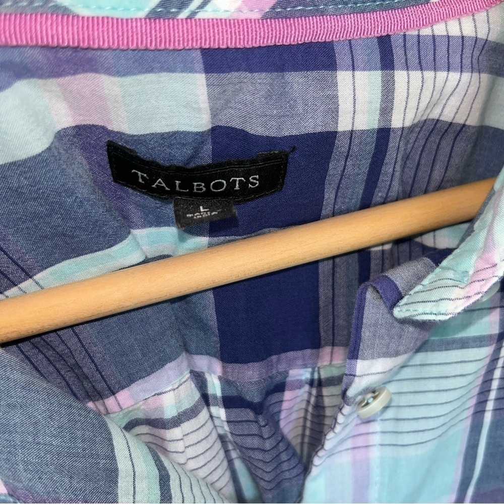 Talbots Classic Cotton Picnic Plaid Button Down - Picture 6 of 6